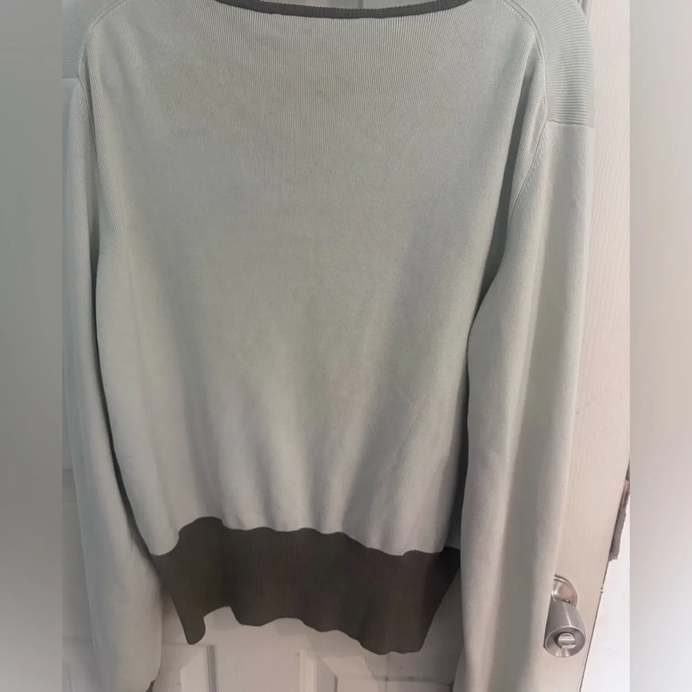 YANSI FUGEL GRAY PONTE SILK KNIT CREW NECK LONG SLEEVE BUTTON UP CARDIGAN XL
